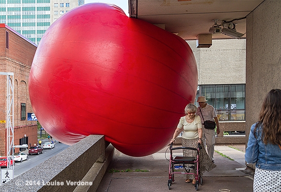Red at Place des 3 - REDBALL MONTREAL | Louise Verdone photos