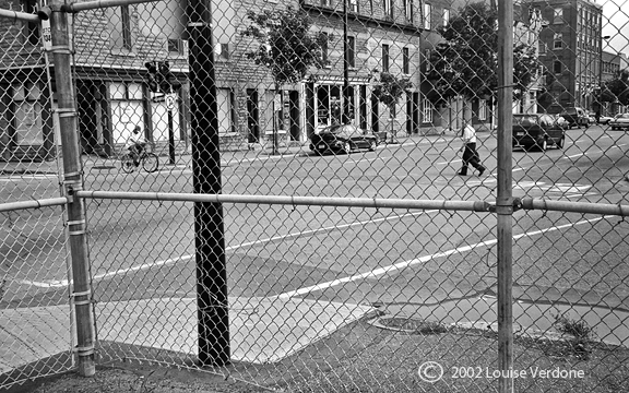 Caged cyclist and Man
